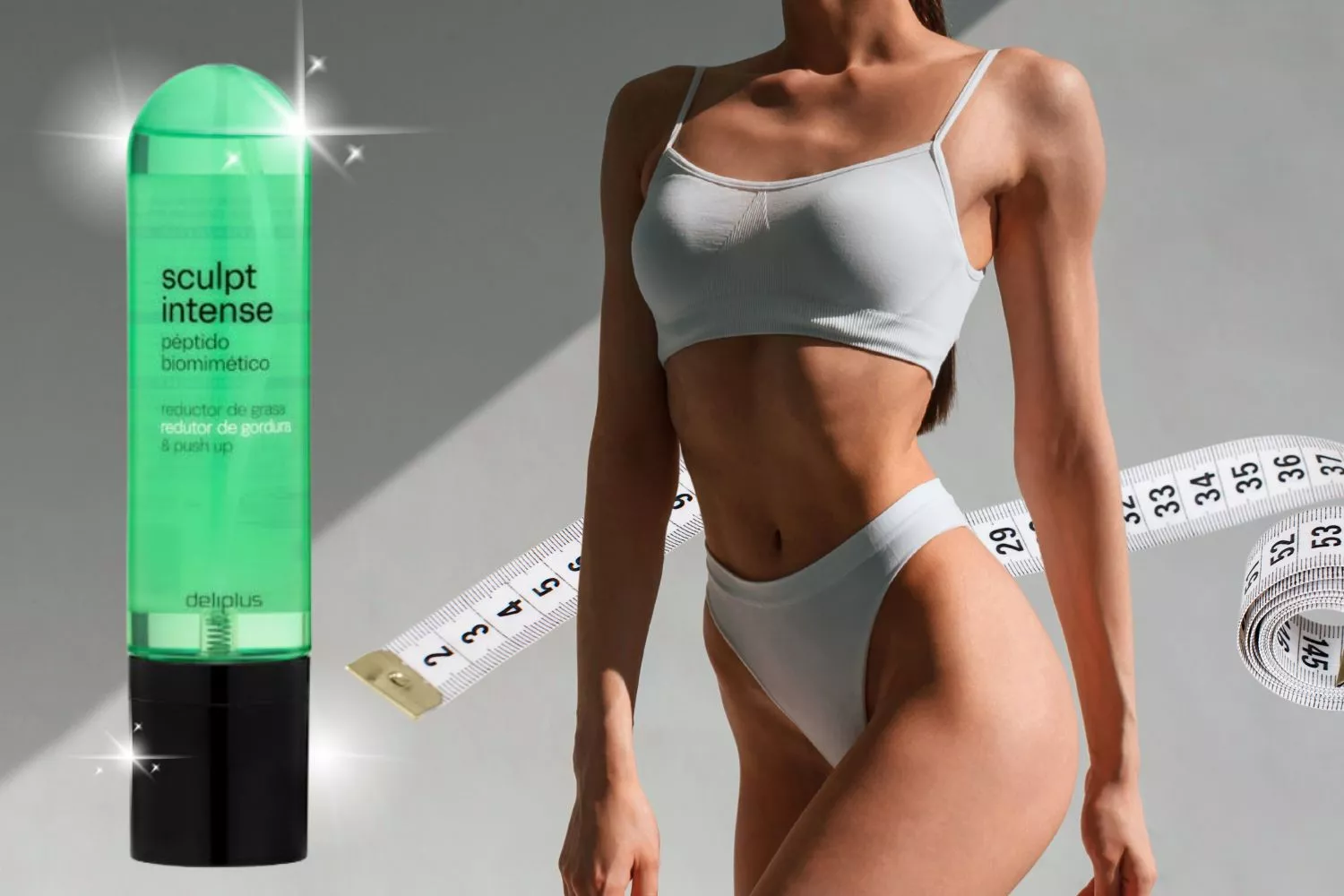  El reductor de grasa con efecto 'push up' de Mercadona y el cuerpo de una mujer / Fotomontaje CONSUMIDOR GLOBAL