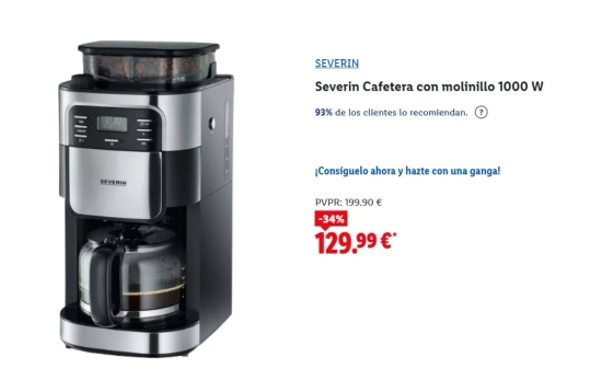 Cafetera con molinillo/ LIDL