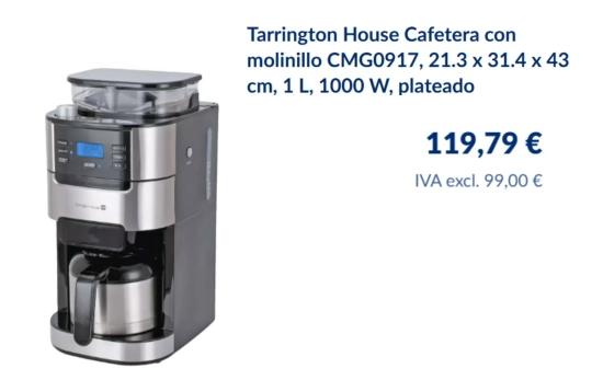  Tarrington House Cafetera con molinillo/ MAKRO
