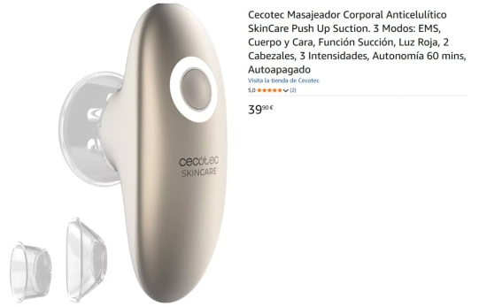 Cecotec Masajeador Corporal Anticelulítico/ AMAZON