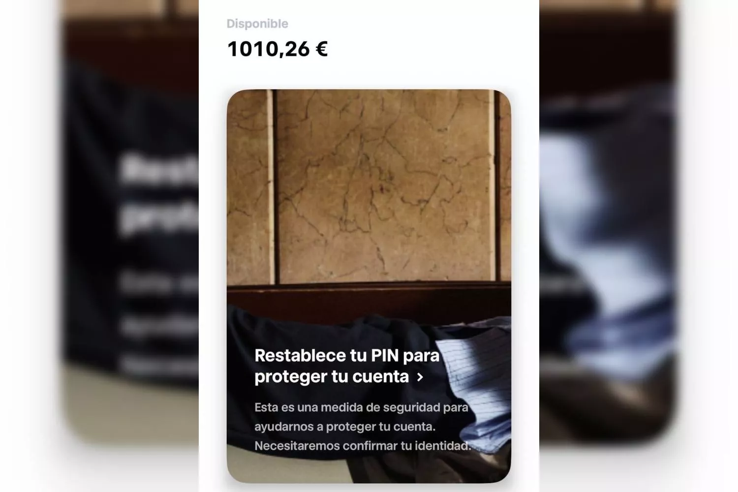 Mensaje que aparece en la app de la clienta de Trade Republic, que mantiene su dinero bloqueado / CEDIDA