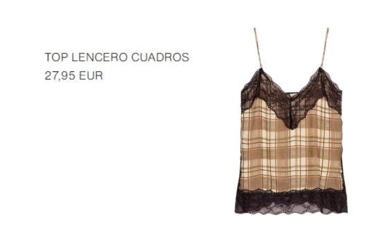 Top lencero/ ZARA
