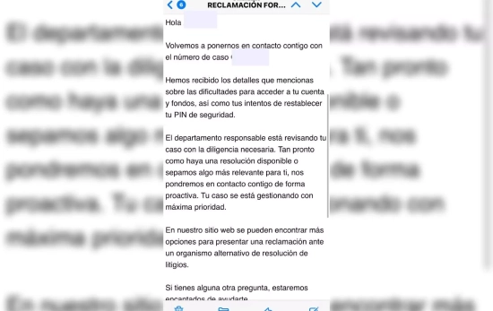 Respuesta de Trade Republic a la afectada / CEDIDA Respuesta de Trade Republic a la afectada / CEDIDA