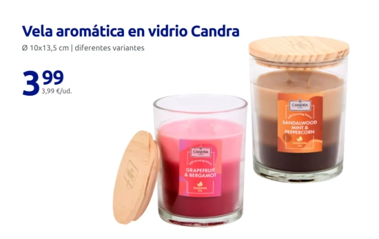 Vela aromática en vidrio Candra/ ACTION