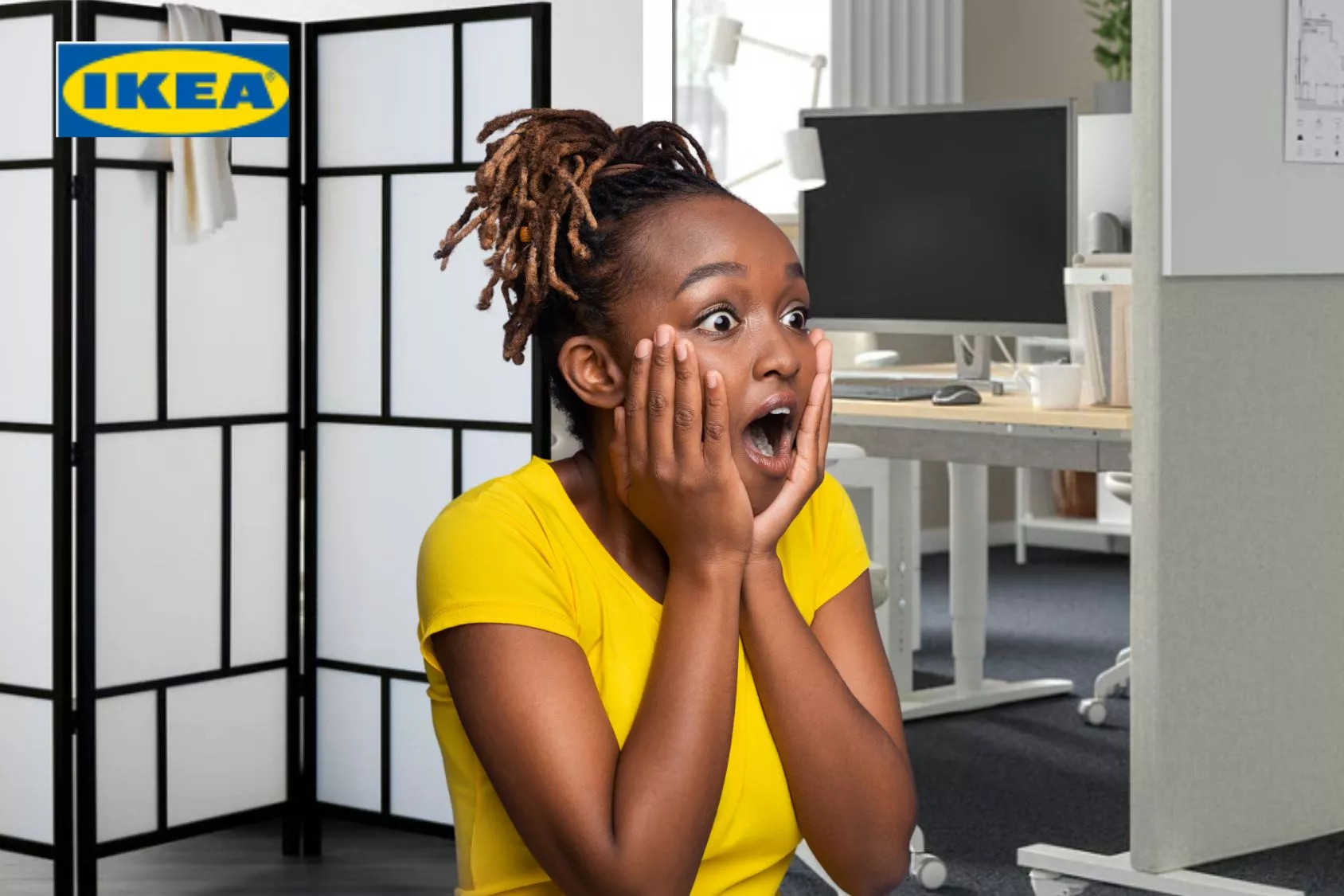Una persona y un bimbo de Ikea que soluciona el problema de privacidad / Fotomontaje CONSUMIDOR GLOBAL