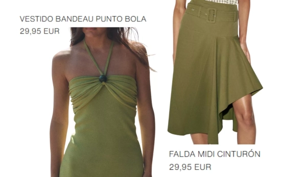 Falda y vestido en tonalidad wasabi/ ZARA