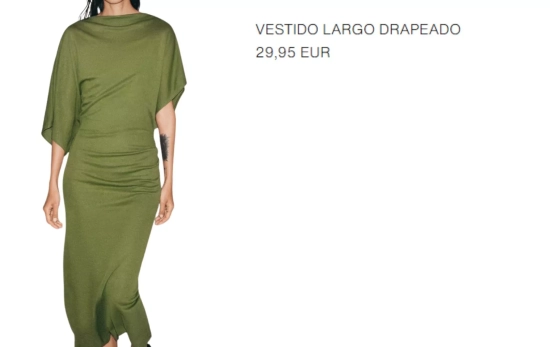 Vestido drapeado/ ZARA