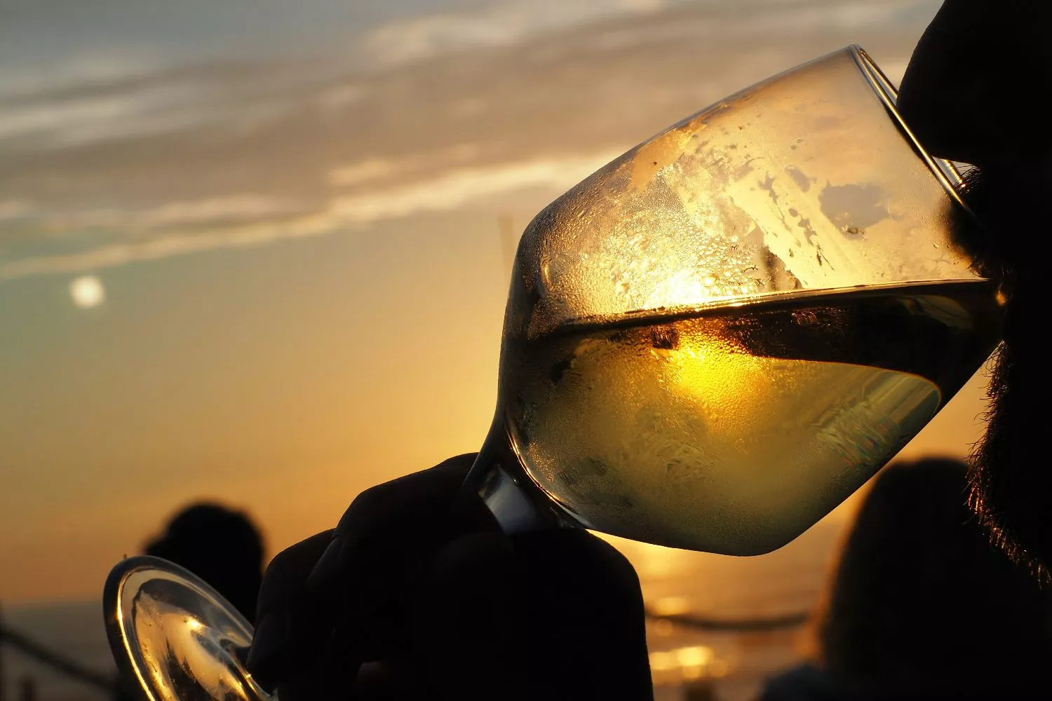 Una persona bebe una copa de vinho verde portugués / UNSPLASH