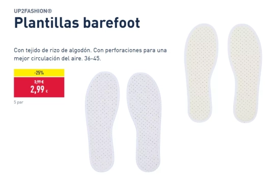 Plantillas barefoot/ ALDI