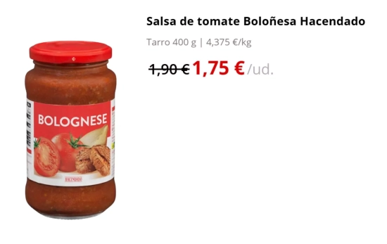 Salsa boloñesa/ MERCADONA