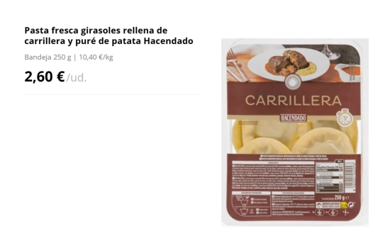 Pasta de carrillera/ MERCADONA