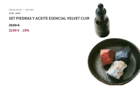 SET PIEDRAS Y ACEITE ESENCIAL VELVET CUIR/ ZARA HOME