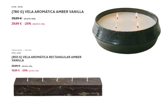 Velas aromáticas grandes/ ZARA HOME