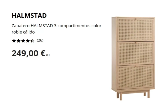 Zapatero HALMSTAD 3 compartimentos / JYSK