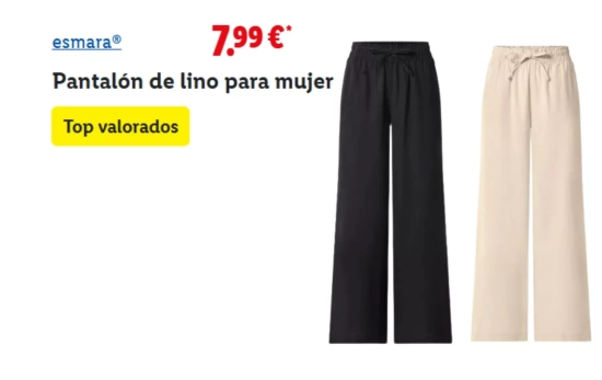 Pantalón de lino mujer/ LIDL