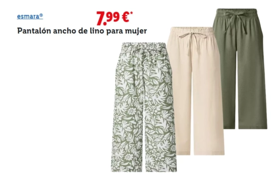 Pantalón ancho de lino/ LIDL