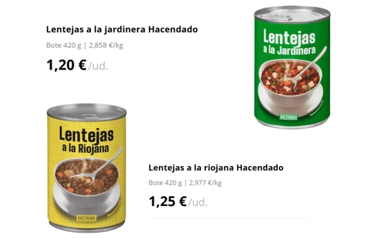 Lentejas listas/ MERCADONA