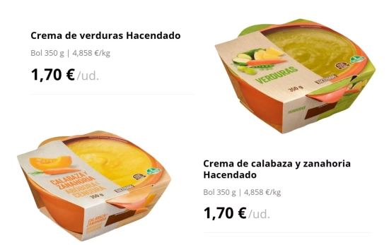 Cremas refrigeradas/ MERCADONA