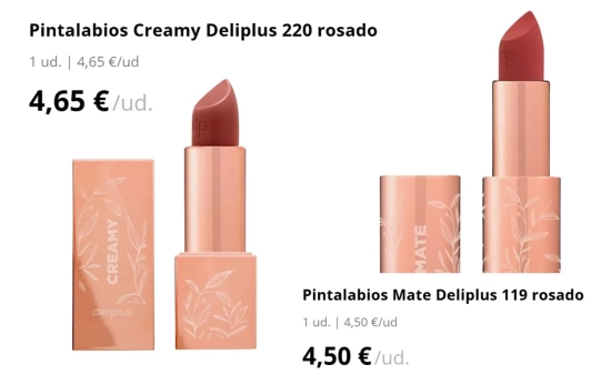 Pintalabios Creamy Deliplus 220 rosado y Pintalabios Mate Deliplus 119 rosado/ MERCADONA Pintalabios Creamy Deliplus 220 rosado y Pintalabios Mate Deliplus 119 rosado/ MERCADONA