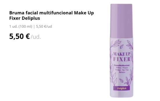 Bruma facial multifuncional Make Up Fixer Deliplus/ MERCADONA Bruma facial multifuncional Make Up Fixer Deliplus/ MERCADONA