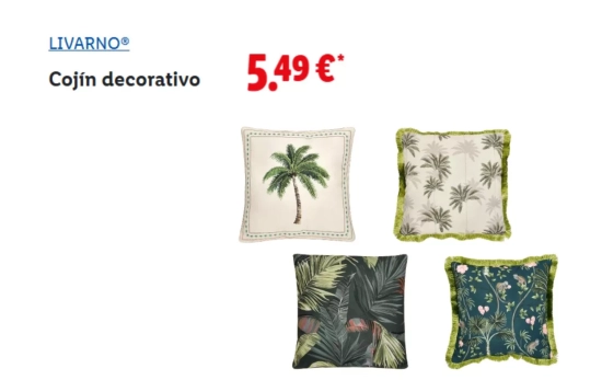 Cojines estampados botánicos/ LIDL