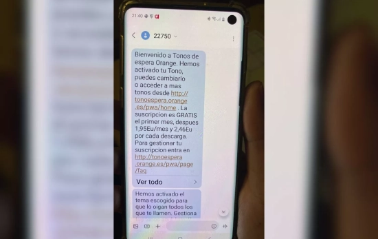 El mensaje que recibió de Orange   CEDIDA