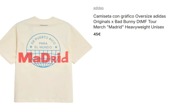 Camiseta con gráfico Oversize adidas Originals x Bad Bunny DtMF Tour Merch Camiseta con gráfico Oversize adidas Originals x Bad Bunny DtMF Tour Merch