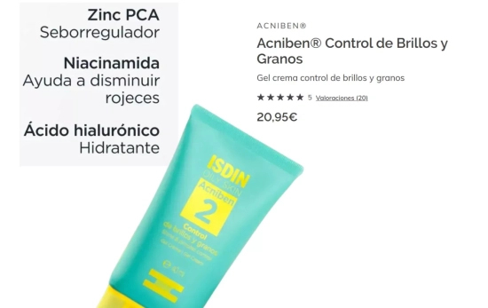 Acniben Gel Crema Control de Brillos y Granos/ ISDIN Acniben Gel Crema Control de Brillos y Granos/ ISDIN
