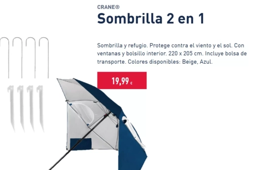 Sombrilla 2 en 1/ ALDI Sombrilla 2 en 1/ ALDI