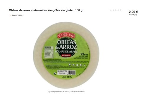 Obleas de arroz/ CARREFOUR Obleas de arroz/ CARREFOUR