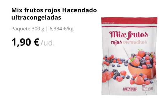 Frutos rojos congelados/ MERCADONA Frutos rojos congelados/ MERCADONA