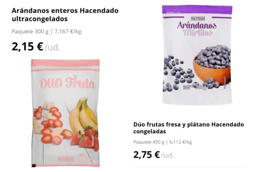 Fruta congelada/ MERCADONA Fruta congelada/ MERCADONA