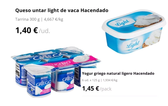 Queso crema light y yogur griego ligero/ MERCADONA Queso crema light y yogur griego ligero/ MERCADONA
