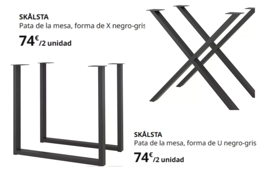 Patas en U y X/ IKEA