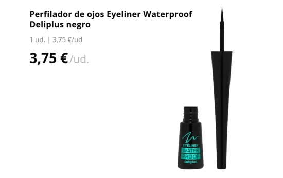 Perfilador de ojos Eyeliner Waterproof Deliplus negro/ MERCADONA Perfilador de ojos Eyeliner Waterproof Deliplus negro/ MERCADONA