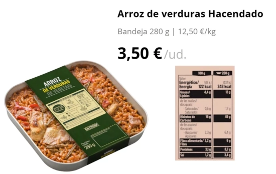 Arroz de verduras/ MERCADONA Arroz de verduras/ MERCADONA