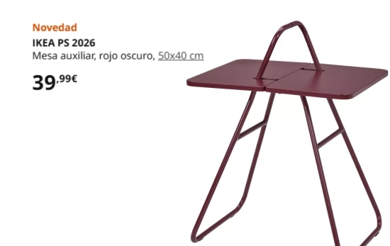 IKEA PS 2026 Mesa auxiliar, rojo oscuro/ IKEA IKEA PS 2026 Mesa auxiliar, rojo oscuro/ IKEA