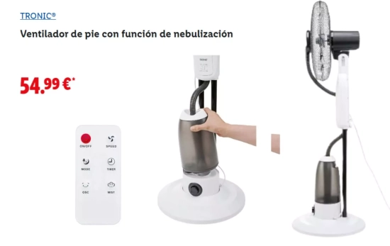 Ventilador de pie con función de nebulización/ LIDL