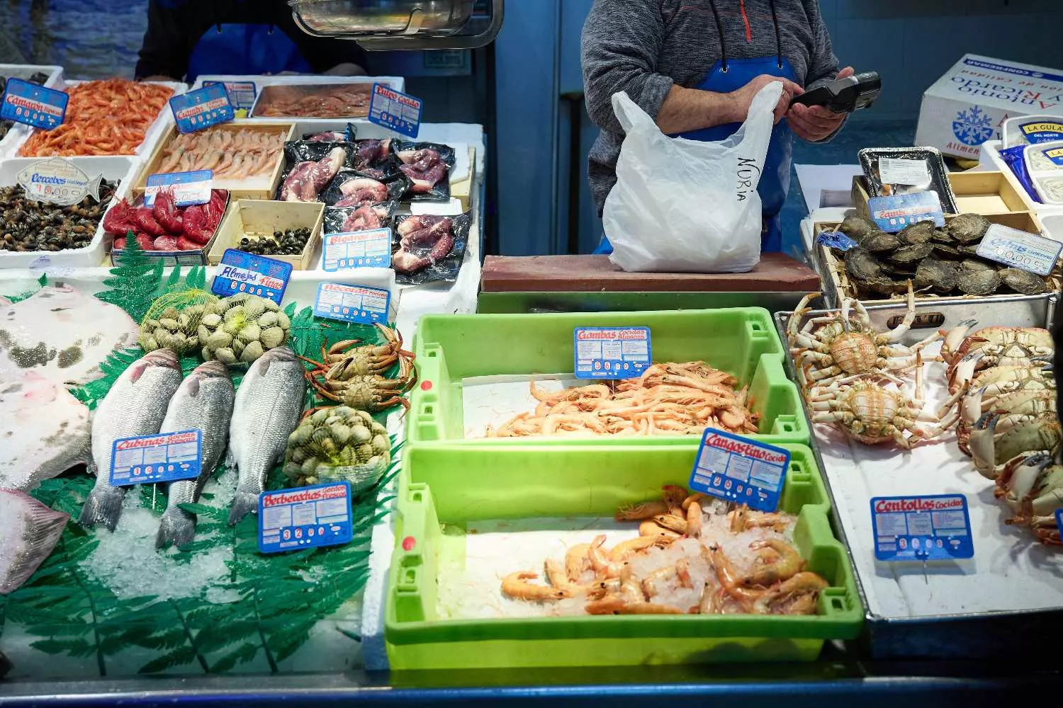 Mostrador de una pescadería