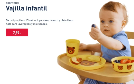 Vajilla infantil/ ALDI