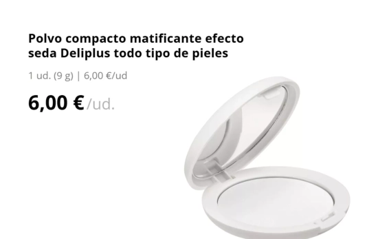 Polvo compacto matificante efecto seda/ MERCADONA Polvo compacto matificante efecto seda/ MERCADONA