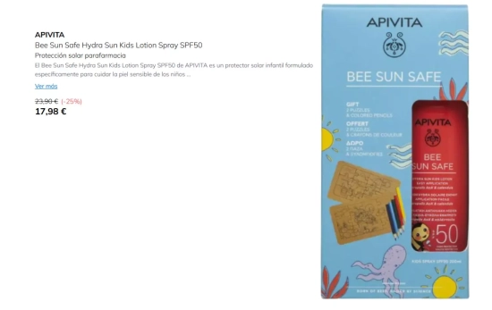 Apivita Sun Safe Infantil 50/ PRIMOR Apivita Sun Safe Infantil 50/ PRIMOR