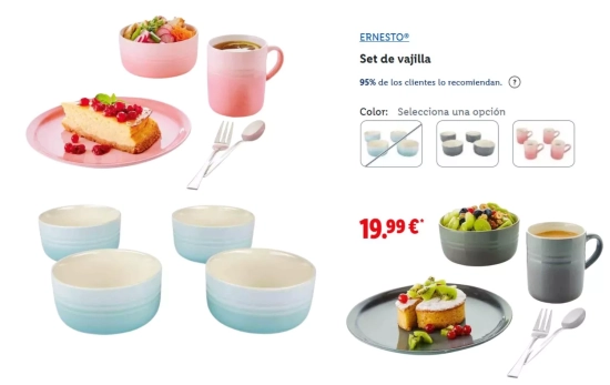 Set de vajilla/ LIDL
