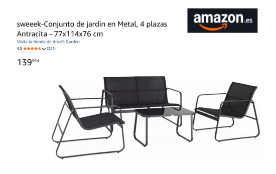 Set de jardín o terraza/ AMAZON