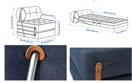 Detalles VÅRKUMLA Sillón cama/ IKEA Detalles VÅRKUMLA Sillón cama/ IKEA