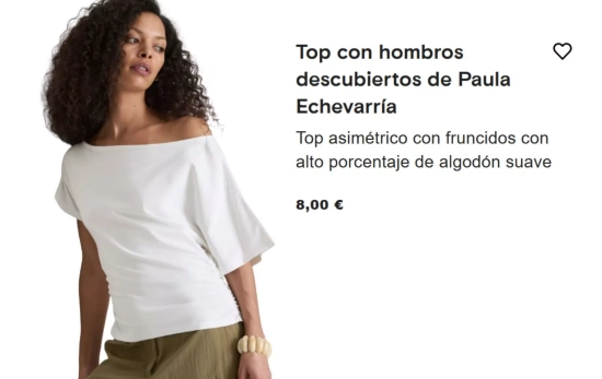 top con hombros descubiertos de Paula Echevarría/ PRIMARK top con hombros descubiertos de Paula Echevarría/ PRIMARK