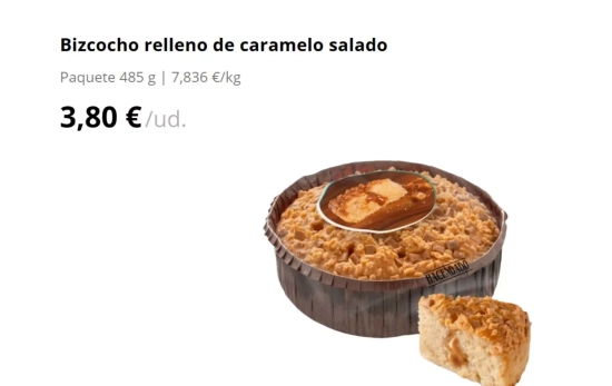Bizcocho de caramelo salado / MERCADONA