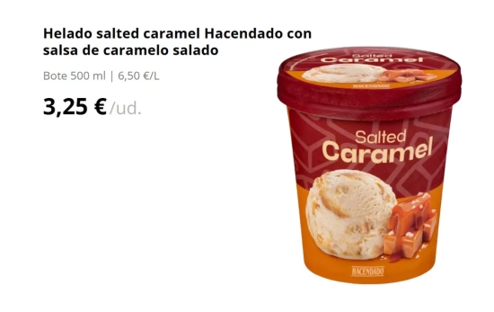 Helado caramelo salado/ MERCADONA