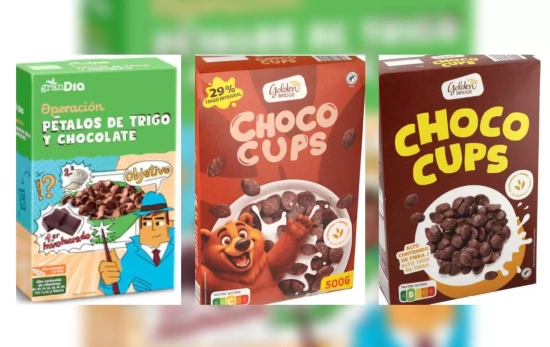 Los tres cereales con chocolate que contienen aluminio y vendidos en Dia / AESAN
