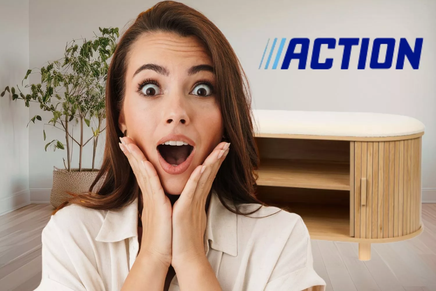 Colas kilométricas en Action para hacerse con el armario para la televisión más versátil y elegante/ Fotomontaje Consumidor Global